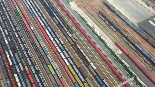 铁路物流运输郑州北站航拍4K视频视频素材