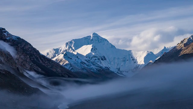 中国西藏珠穆朗玛峰延时自然风光视频下载