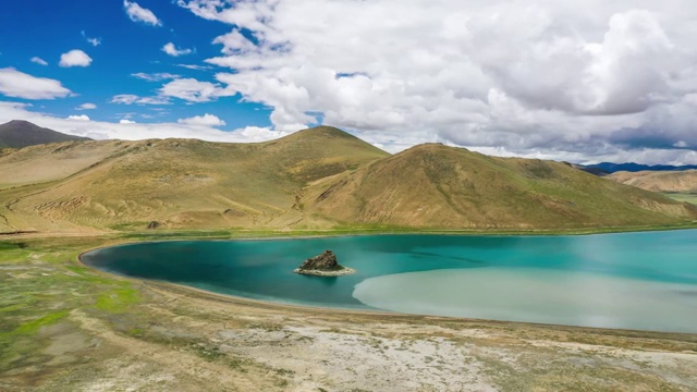 中国西藏羊卓雍措湖视频下载