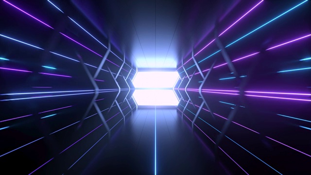 黑暗隧道室内结构 3D渲染视频素材