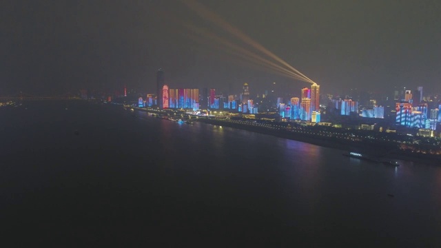 武汉灯光秀夜景航拍4K分辨率25p视频素材