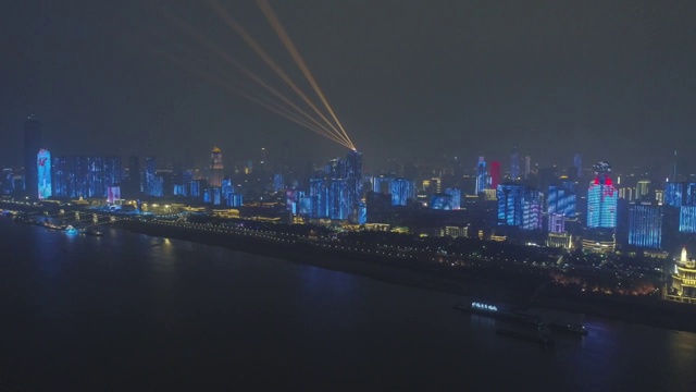 武汉灯光秀夜景航拍4K分辨率25p视频素材