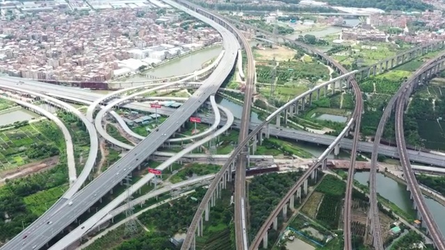 广州广台高速交通 4K航拍视频视频素材