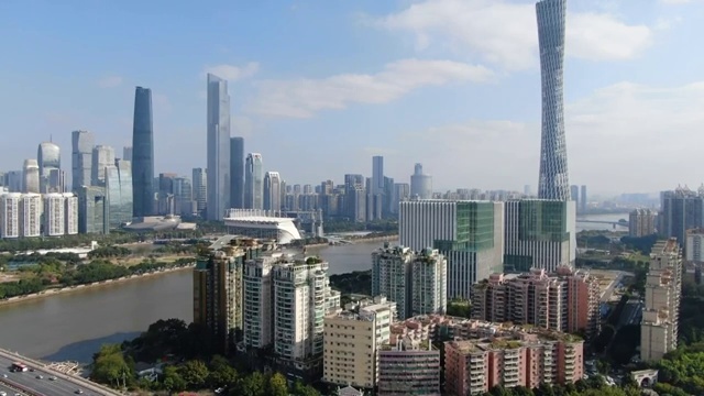 广州市珠江新城 4K航拍视频视频素材