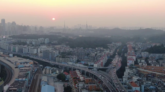 广州内环路 4K航拍视频视频素材