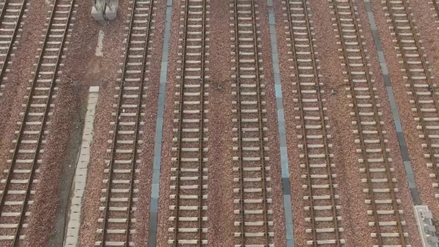 河南郑州高铁郑州动车段航拍视频素材
