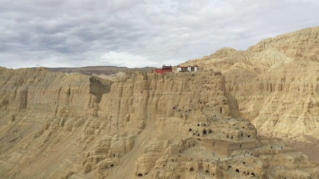西藏阿里扎达土林地质公园古格王国航拍 古格王国遗址 札达视频素材