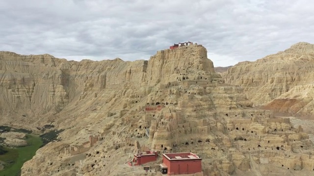 西藏阿里扎达土林地质公园古格王国航拍 古格王国遗址 札达视频素材