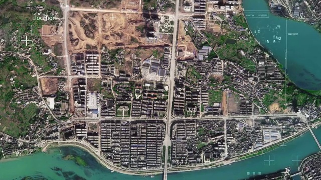 地图 地球俯冲定位 中国 湖南 全球定位系统  航拍视角 影视频下载
