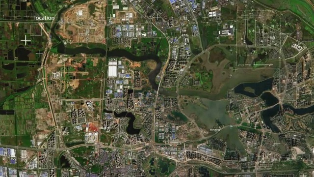 地图 地球俯冲定位 中国 湖北 全球定位系统  航拍视角 影视频素材