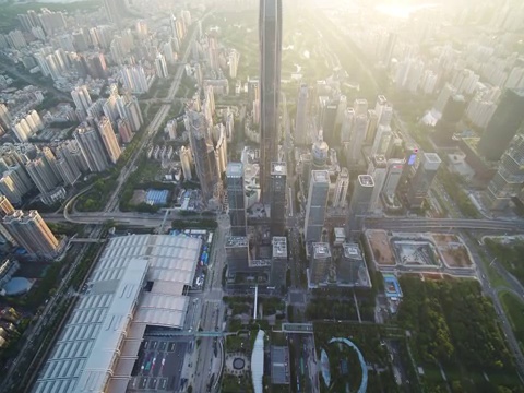 广东省深圳福田中心区城市 4K航拍视频视频下载