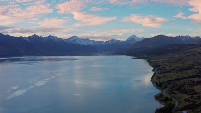 航拍新西兰南岛库克山国家公园 mount cook视频素材