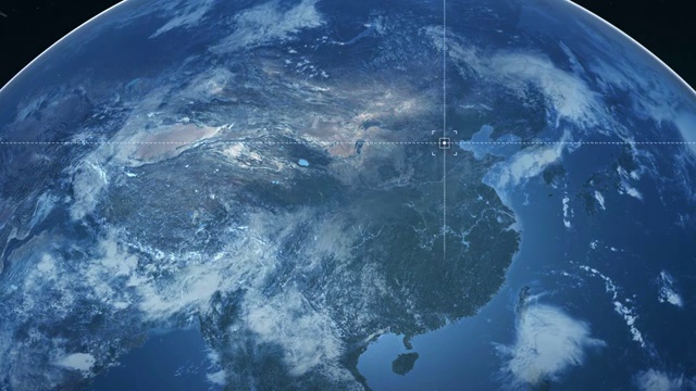 宇宙地球俯冲定位中国河北雄安新区视频购买