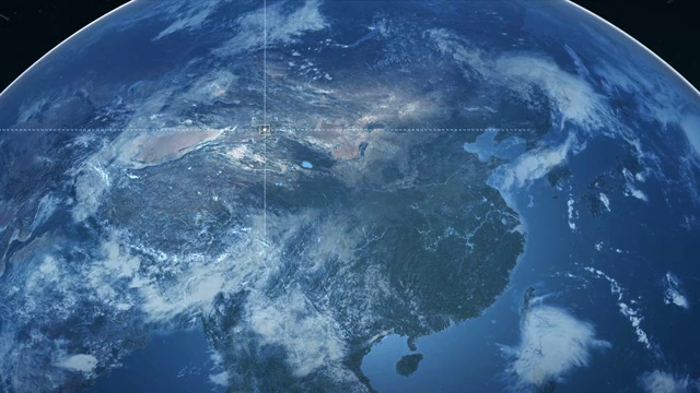 宇宙地球俯冲定位中国甘肃敦煌视频素材
