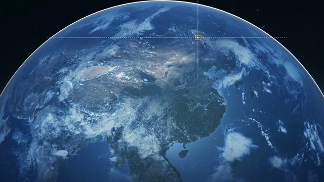 宇宙地球俯冲定位中国内蒙古根河市视频素材