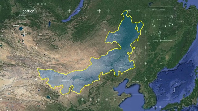 宇宙地球俯冲定位中国内蒙古视频素材
