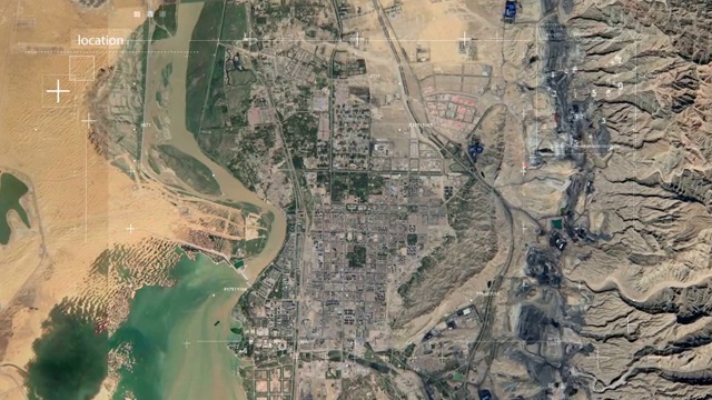 宇宙地球俯冲定位中国内蒙古乌海市视频素材