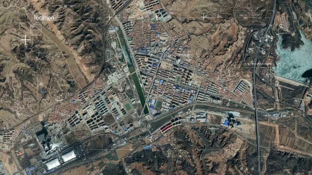 宇宙地球俯冲定位中国山西武乡县视频下载
