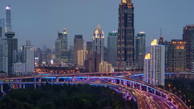 上海延安路高架延时视频素材