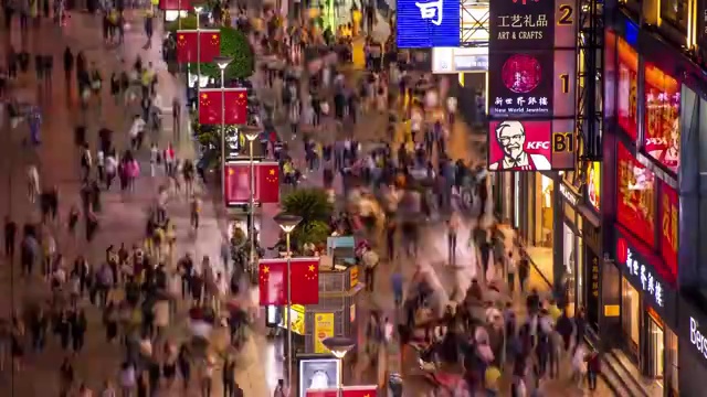 上海南京路步行街延时视频素材