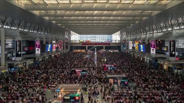 上海虹桥火车站延时视频素材