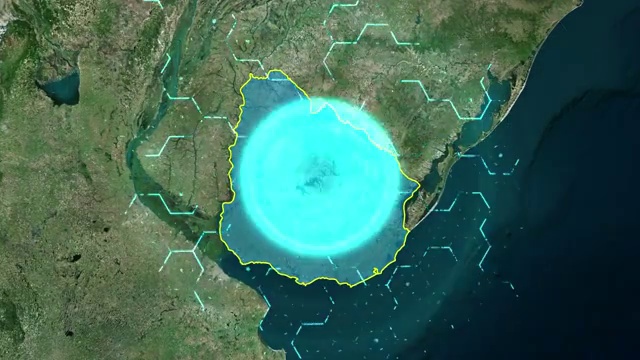 宇宙地球俯冲定位乌拉圭视频素材