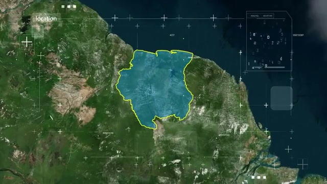 宇宙地球俯冲定位苏里南视频素材