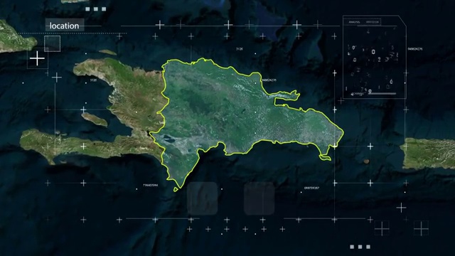 宇宙地球俯冲定位多米尼加 共和国视频素材