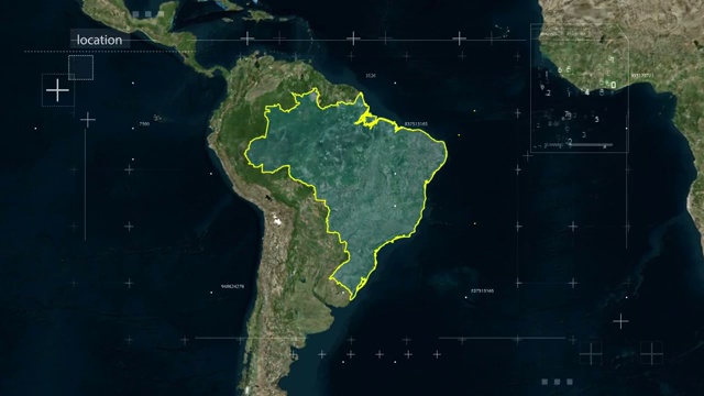 宇宙地球俯冲定位巴西视频素材