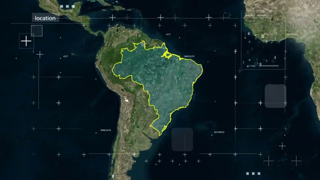宇宙地球俯冲定位巴西视频素材