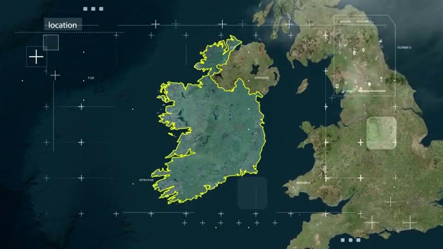 宇宙地球俯冲定位爱尔兰视频素材