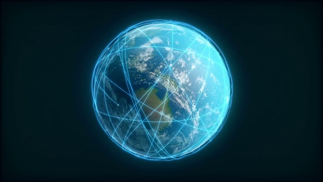 三维全球通讯地球视频素材