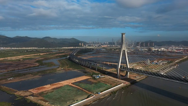 广东省珠海洪鹤大桥航拍视频素材