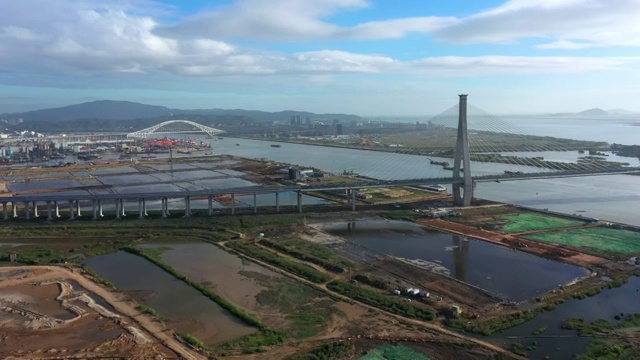 广东省珠海洪鹤大桥航拍视频素材