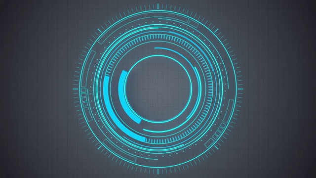 蓝色科技感HUD圆环 3D渲染视频素材