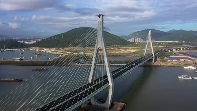 珠海洪鹤大桥环绕航拍视频素材