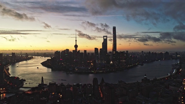 航拍上海黎明视频下载