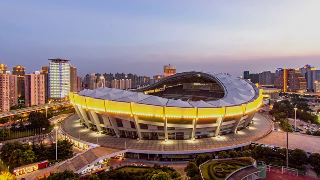 上海体育场日落4k延时视频素材