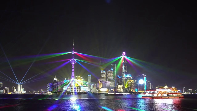 上海陆家嘴灯光秀4k视频视频下载