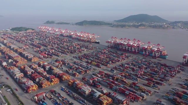 上海洋山港视频素材