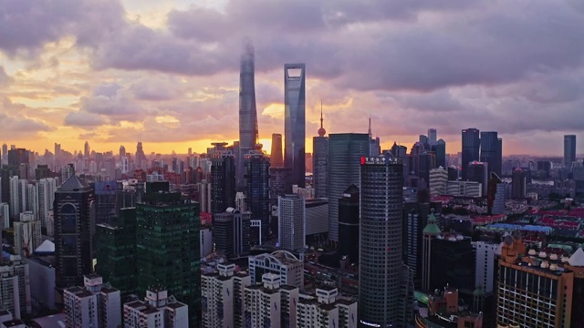 上海陆家嘴航拍视频素材