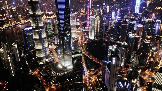 上海陆家嘴航拍视频素材