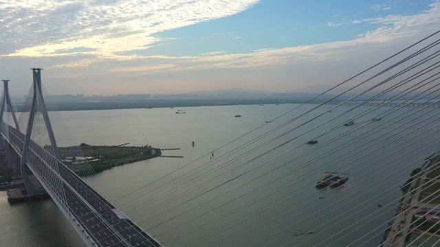 珠海洪鹤大桥白昼航拍视频素材