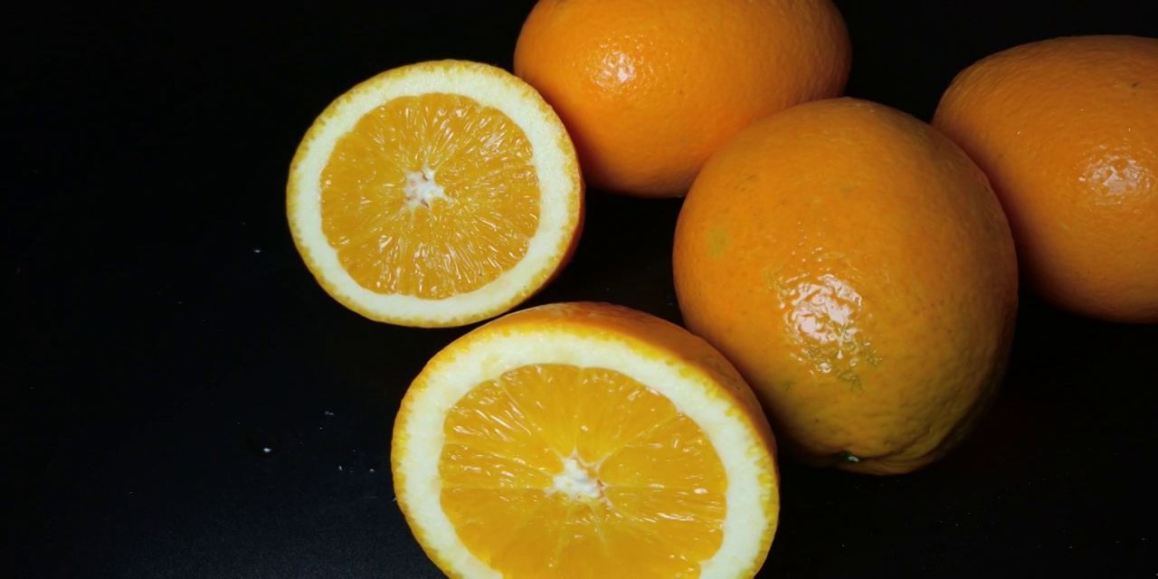 4K旋转的橙子水果视频素材
