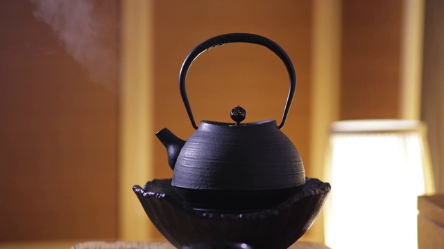 传统铁茶壶煮茶视频下载