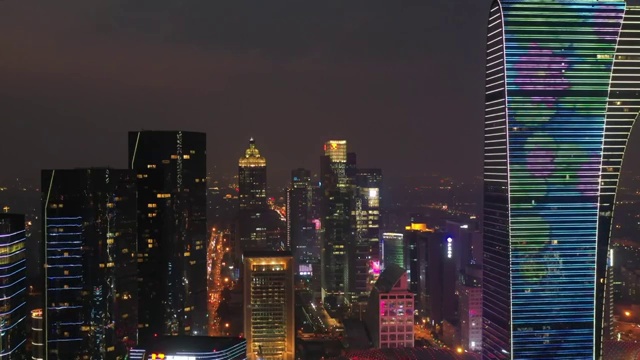 苏州城市风光东方之门夜景视频素材