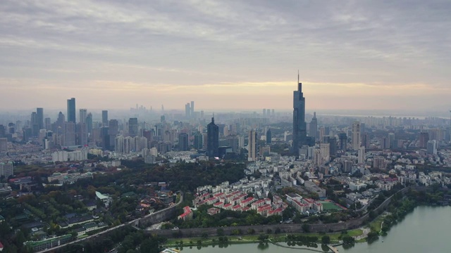秋季的南京城市风光视频素材