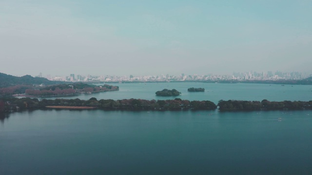 杭州西湖 杨公堤 秋日 航拍视频素材