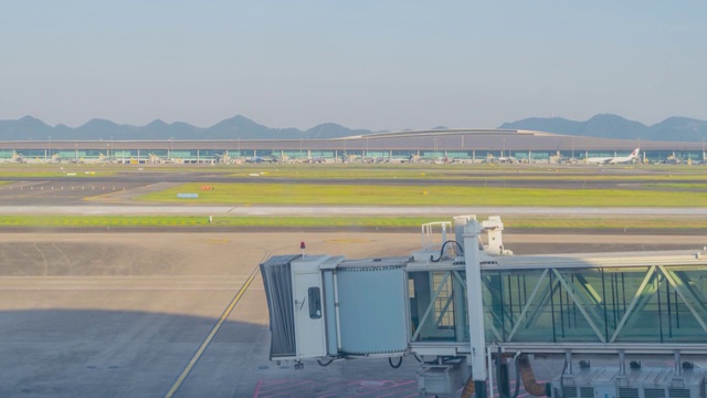 4K30P重庆江北机场运行延时视频素材