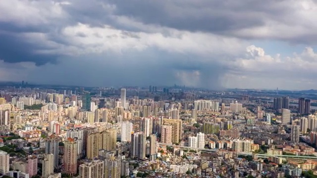 航拍广州暴雨视频素材